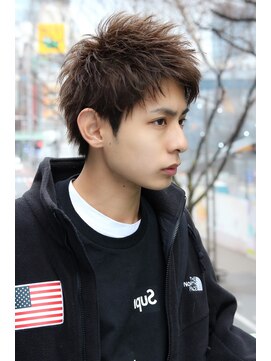 ネイビー(NAVY) ニードルアッパーショート ワイルドアップバング ビジカジ 就活