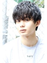 ネイビー(NAVY)&nbsp;夏にオススメ！パーマで作る菅田将暉 風 エレジーマッシュ