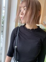 ソーイ(sowi)&nbsp;ハイトーンカラー×シースルーバングボブヘア【@sowi_abe】