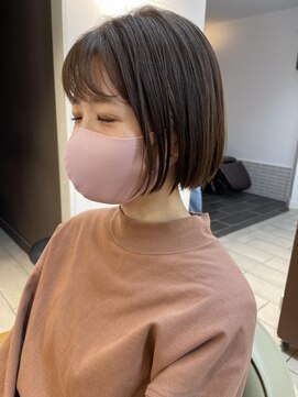 テトラ バイ ネオリーブ 横浜西口店(tetra by neolive) 横浜★耳掛けナチュラルブラウンベージュのボブ