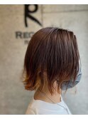 ぶつ切りボブ×インナーカラー/ツートンカラー/20代30代40代50代