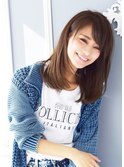 前髪マチルダボブピンクベージュインナーグレージュ