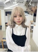 ルーツカラー/ホワイトベージュ/ミルクティー/ブリーチ2回