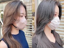 《韓国へアー/くびれ巻き》大きめのカールで、色っぽさと透明感漂う女の子に☆【町田/ブリーチ/学割U24】