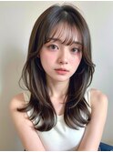 こなれミディボブルフ黒髪ネビージュ小顔ワンレン20代30代40代