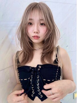 サイン 渋谷(SIGN) 韓国ヘアーハッシュカットレイヤーカットミルクティーカラー