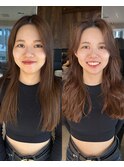 白川20代30代40代小顔カット大人かわいいくびれレイヤー前髪韓国