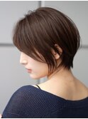 表参道切りっぱなしボブミディアムボブグレージュカラー40代50代