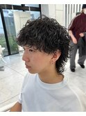 波巻きスパイラルパーマメンズマッシュツイストスパイラルパーマ