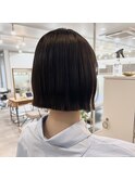 縮毛矯正/切りっぱなしボブ/ミニボブ/外ハネウエーブ