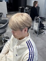 ステラ(STELLA) センターパート/ミルクティーベージュ/メンズ/ハイトーンカラー