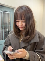 ヒョンミョン ライズバイレボ 柏西口店(hyon myon/RISEbyREVO)&nbsp;ミディアムレイヤー/顔周りカット/オリーブカラー