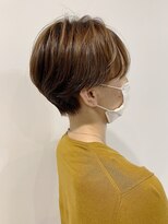 エルプラスヘアー 平尾店(L+hair) 30代40代大人可愛い小顔くびれショート丸みグレージュ