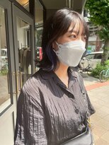 ヘアーアイスカルテット(HAIR ICI QUARTET)&nbsp;イヤリングカラー　ボブ　ブルーラベンダー