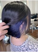 おしゃかわ小顔ショート×ブリーチビビッドネイビー
