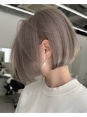 保存必須【海外風ハイトーンボブ】ミルクティーベージュ