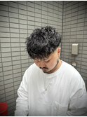 スキンフェード×スパイラルパーマ