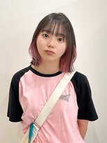 サクラ オモテサンドウ(SAKURA) 切りっぱなしボブ×インナーカラーピンク