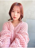 LANY横浜 ピンクオレンジ×くびれボブ