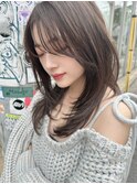 大人ウルフカットレイヤーカットハッシュカットアッシュブラック