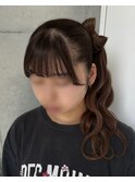 サイドテール×リボン