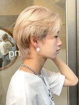 サンクマーケット 渋谷(cinq MARKET)&nbsp;渋谷メンズブリーチカラーミルクティーベージュセンターパート