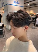 ニュアンスパーマダウンパーマ黒髪韓国マッシュフェザーパーマ