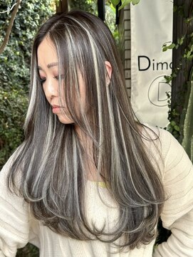ディモアンド 表参道(Dimo&) xハイライト/イメチェン/ホワイトブロンド/外ハネボブ/美髪/