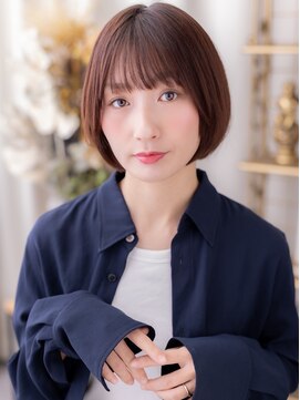 透けバングバーガンディ小顔ミニボブレイヤーa志木20代30代40代