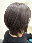 レイヤーボブ　30代/40代/50代/60代/スモーキーブラウン