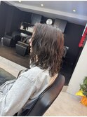 ロン毛　緩めパーマ