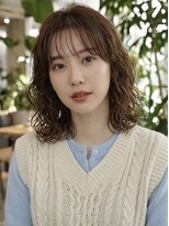 ノラ シブヤ(NORA)&nbsp;小顔ミディアムパーマミディアムデジタルパーマボブパーマ前髪