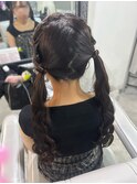 編み込みツインテール