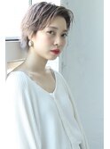 かきあげハイトーンショートスタイル