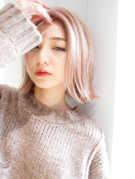 アルバム 銀座(ALBUM GINZA) ハイトーンボブ_ショートパーマホワイトアッシュ_48256