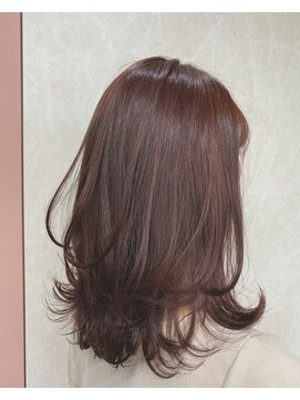 カームバイリコ 学芸大学(calm by liko) 柔らかピンクブラウン/ピンクヘア/レイヤースタイル/ワンカール