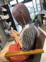 リジョイスヘア エン(REJOICE hair EN)&nbsp;【REJOICE hair EN】パールグレー×裾ロイヤルブルー　担当AKIRA