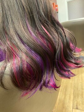 エトワ(ETOWA) インナーカラー★ストライプ!ピンク×パープル