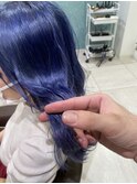 ☆ブリーチ２回で作るネイビーブルー☆