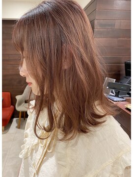 ジャム(Jam) 愛されミディアムロブ×オレンジミルクティーカラー★中村大輔