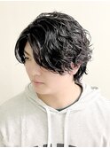 20代30代ウルフパーマスパイラルパーマツーブロックミディアム