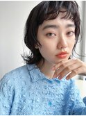 オリーブベージュショートミニボブグレージュブリーチレイヤー