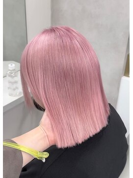 ベレーザシェルト(Beleza scelto) 9777ミルクティーピンクハイトーンカラー韓国切りっぱなしボブ