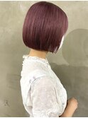 ボブ/ミルクティーベージュカラー/ブリーチ/丸みショート/原宿