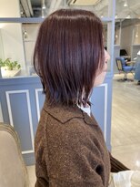 シェノン 赤羽店(CHAINON)&nbsp;艶感ピンクバイオレットカラースタイリング簡単くびれ外ハネボブ