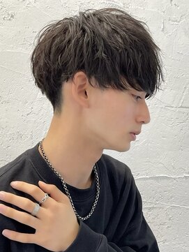 フィフス 仙台(fifth) 仙台シャドウパーマメンズマッシュセンターパート緩め強め30代◆