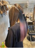 インナーカラー♪ブルー×ピンク