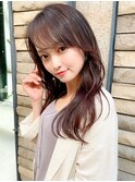 暗髪も出せるこなれ感！フェイスレイヤー×ナチュラルセミロング