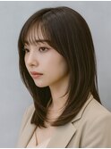 透明感カラーゆる巻きセミディレイヤー