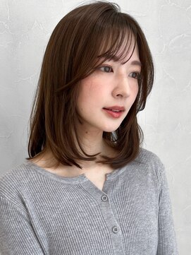 アグノス 青山(Agnos) 大人ガーリー薄めバング前髪エアリーカール愛されイメチェン